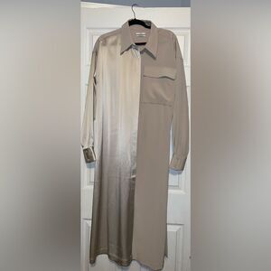 CO Collections Silky Belted Button Down Shirt Dress XL NWOT HTF Vogue